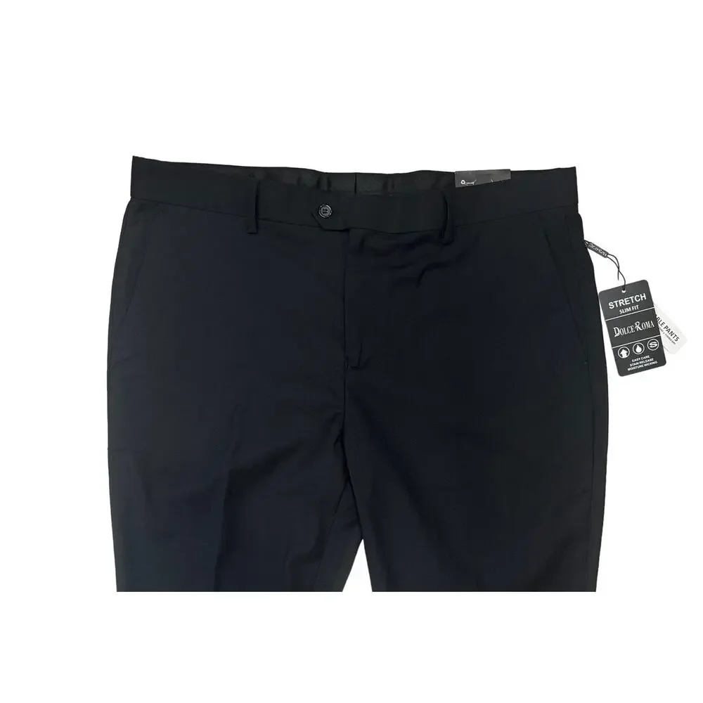 Dolce Roma Stretch Slim Fit Black‎ Mens Pants Size W38 L32